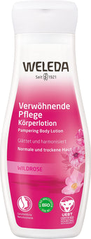 Weleda Pampering Wild Rose Body Lotion, 6.8 Fluid Ounces, Plant Rich Moisturizer with Wild Rose Oil, Jojoba Oil and Shea Butter Weleda