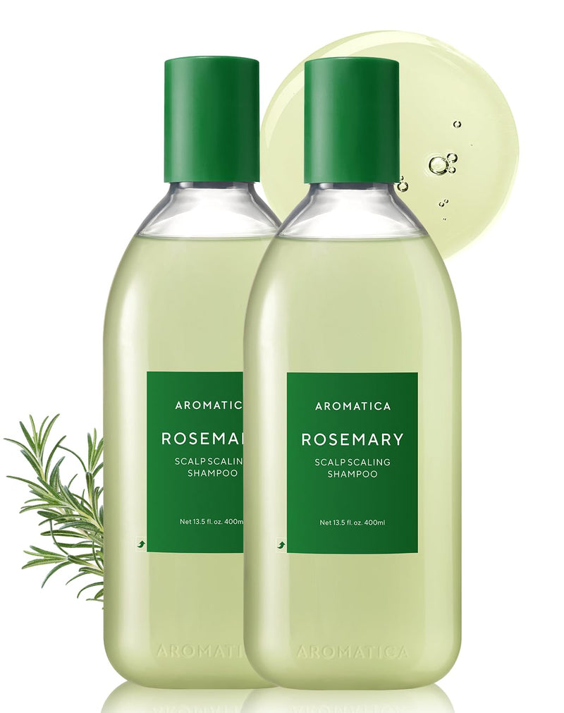 AROMATICA Rosemary Scalp Scaling Shampoo - Korean hair care with Thinning Hair Loss Natural Rosemary Essential oil for Women - Vegan Hair Growth - Free from Sulfate, Silicone, and Paraben (13.53 oz) Infinity Warehouse