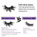 GOO GOO 3D Mink Eyelashes Fake Eyelashes, 25mm Dramatic Long Siberian Mink Eyelashes Natural Layered Effect Hand Made Strips Eyelashes Reusable Make Up Real False Eyelashes 1 Pair GOO GOO