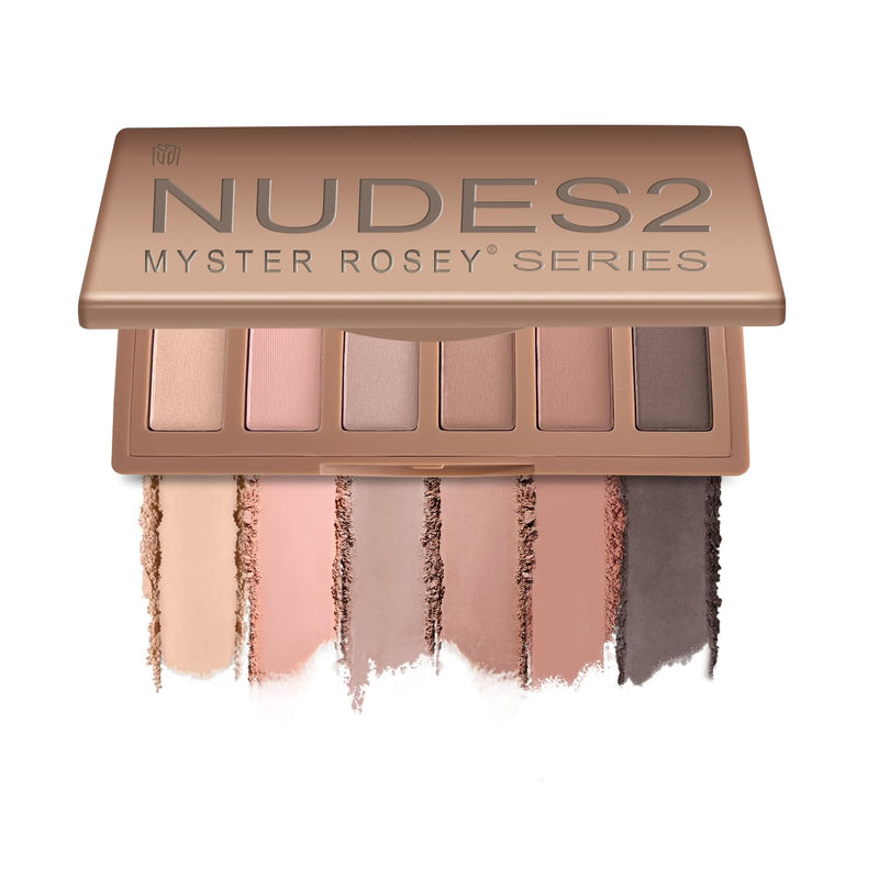 Nudes 2 Series Mini Eyeshadow Palette, Velvety Matte&Satin Finish, 6 Nude Taupe & Brown Neutral Eye Shadows, Travel Friendly Size, Vegan, Cruelty -free Infinity Warehouse