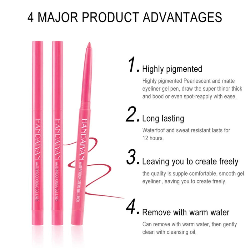 20PCS Colored Eyeliners, Matte Metallic Shimmer Eyeliner Set Long Lasting Waterproof Glitter Eyeliner Makeup Twist-up Liners, Pigmented Smudgeproof Colorful Eye Liner Pencils for Wedding Party Cosplay Aike Home