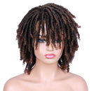 Lady Hanne Dreadlock Wig Black Brown Short Curly Braided Twist Dreadlock Wigs Heat Resistant Synthetic Daily Party Replacement Wig for Women Lady Hanne
