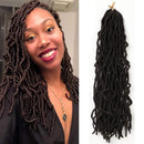 Nu Faux Locs Crochet Hair 18 Inch Soft Locs Crochet Braids Curly Wavy Goddess Locs Pre-loop Crochet Braids 100% Natural African Roots Synthetic Fiber Faux Locs (18inch(1 pack), 4