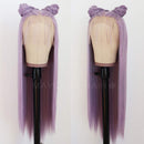 Maycaur Lace Front Wigs Long Straight Hair Purple Color Wigs for Fashion Women Light Purple Synthetic Lace Front Wigs with Natural Baby Hair 22 Inch Maycaur