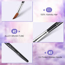 JOSLOVE Acrylic Nail Brush, Kolinsky Acrylic Nail Brush for Acrylic Application, Nail Brushes for Acrylic Powder, Pure Kolinsky Sable Hair, Wooden Handle, 2PCS (Size 20) JOSLOVE