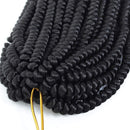 8 Pack Spring Twist Crochet Hair Ombre Bomb Twist Crochet Braids 8 Inch Fluffy Synthetic Braiding Hair Extensions 55g/pack (1B) JQM