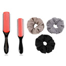 9-Row Cushion Nylon Bristle And Travel Brush Black Grey Beige Women Satin Silk Hair Scrunchies Enjoy Holiday 1981