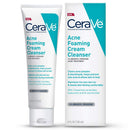 CeraVe Acne Foaming Cream Cleanser | Acne Treatment Face Wash with 4% Benzoyl Peroxide, Hyaluronic Acid, and Niacinamide | Cream to Foam Formula | 5 Oz CeraVe