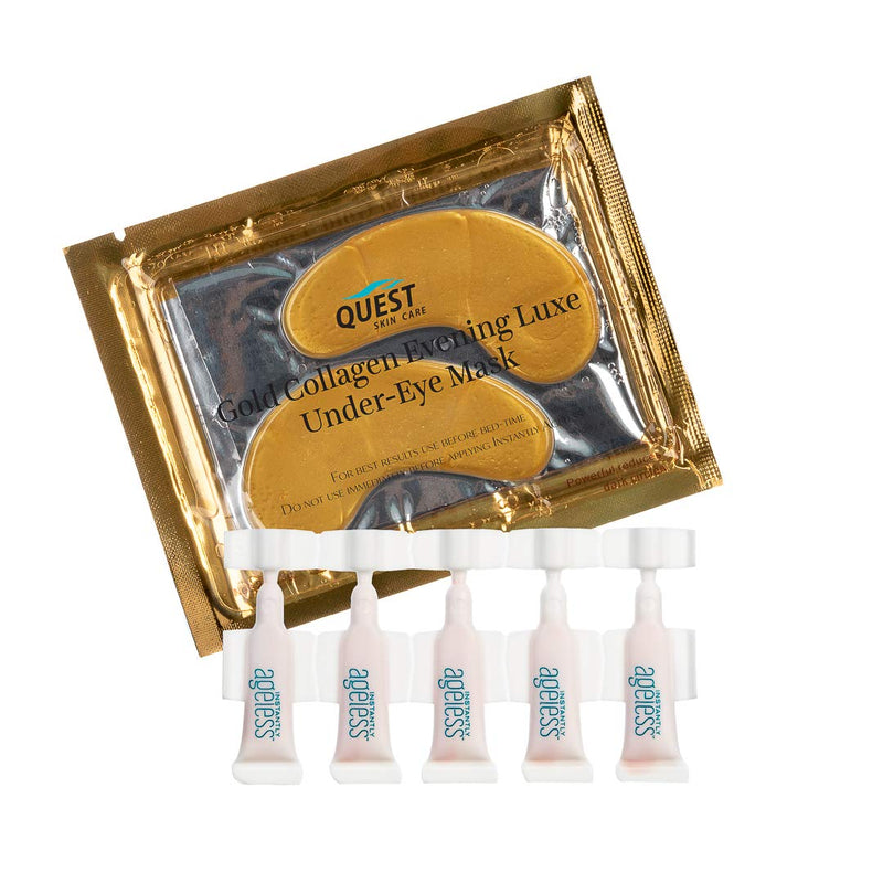 Instantly Ageless 5 Vials Anti Wrinkle Cream W/ FREE Pair Gold Collagen Under Eye Masks Instantly Ageless
