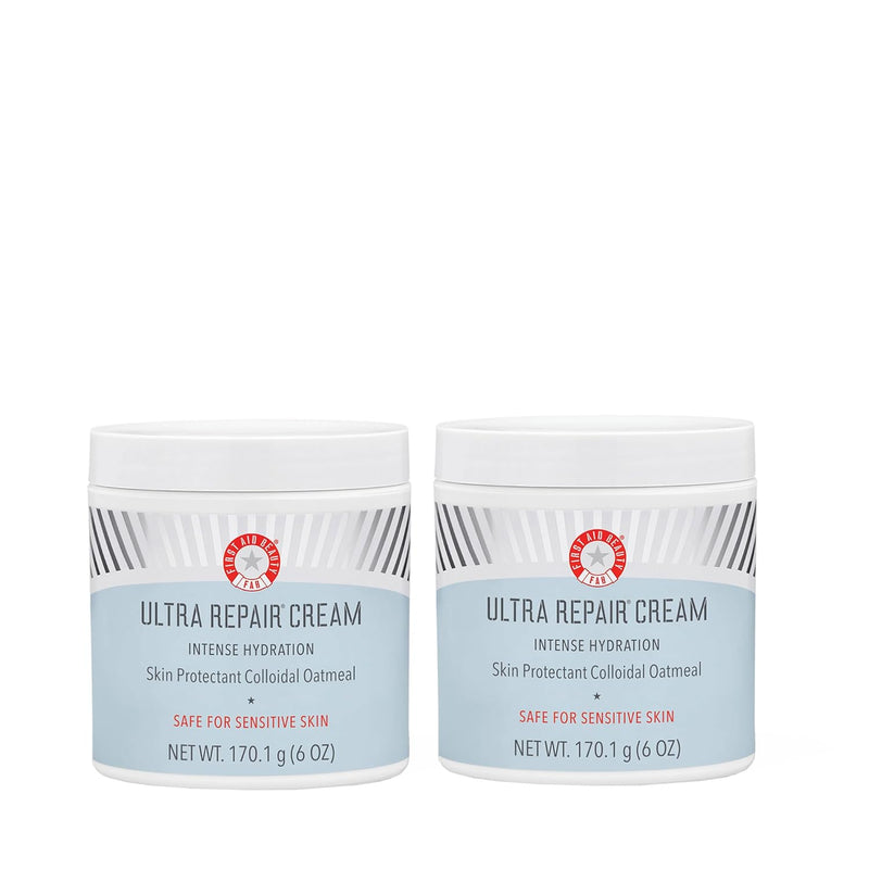 First Aid Beauty - Ultra Repair Cream, Intense Hydration Whipped Colloidal Oatmeal, Clinically Proven to Strengthen Skin Barrier in 7 Days & Helps Relieve Eczema, Luxury Moisturizer, 6 oz + Bonus, 2ct Infinity Warehouse