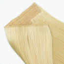 Sassina Blonde Halo Hair Extensions Real Human Hair, Natural Straight Wire Hair One Piece for Full Head Bleach Blonde 613