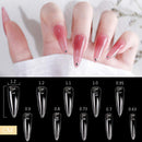 JASSINS False Nail Tips Artificial Nails,100 PCS Fake Clear Full Cover Nails 10 Sizes (Long Stiletto) JASSINS