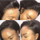 BLY 13x4 Frontal Wigs Loose Deep Wave Lace Front Human Hair Wigs Pre Plucked with Baby Hair 18 Inch Glueless for Black Women 150% Density Natural Black BLY