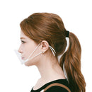 STOCK IN USA 10 Pcs Reusable Plastic Clear Face Covering Transparent mask for Restaurant, Hair Salon, Nail shop, School. White Frame(601) EZ MEDICLEAN CORP