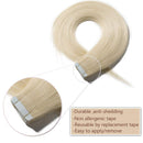 40 PCS Tape In Human Hair Extensions Double Side Tape Skin Weft Invisible Hair Extensions Hightlight Balayage Silk Straight For Women (20'',100g/40pcs,