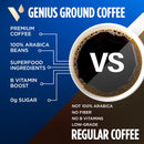 VitaCup Genius Ground Keto Coffee w/Turmeric, MCT Oil, B Vitamins, D3, Ground Coffee Medium Dark Roast, Bold & Smooth, 100% Arabica Coffee Grounds, 11 oz Infinity Warehouse