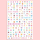 xo, Fetti Kids Nail Stickers - 816 Decals | Birthday Girl Party Favors, DIY Home Activity, Gift, Cute Nail Transfer, Groovy, Princess, Girl Power, Easter Basket xo, Fetti