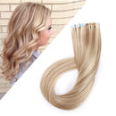 Wavy Tape in Hair Extensions 100% Human Hair Body Wave 14 inch Dark Brown Long Soft Remy Hair Skin Weft Seamless Invisible Double Side Tape 20pcs/40g