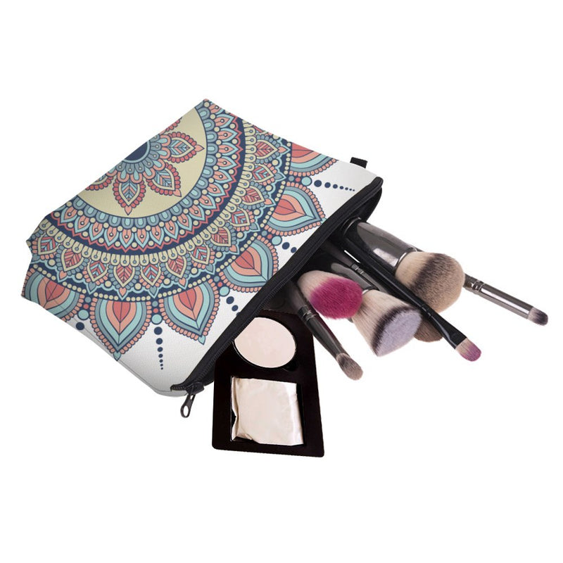 Cosmetic Bag for Women,Deanfun Mandala Flowers Waterproof Makeup Bags Roomy Toiletry Pouch Travel Accessories Gifts (50965) Deanfun