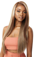 Outre LACEFRONT COLORBOMB Loose Straight Willow Tree Style Salon-Quality Colors Premium High Heat Resisitant Synthetic, Celebrity Baddies & Social Media Influencers Flaunting - KOURTNEY (1B) Outre