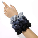 Silk Satin Scrunchies Women Hair Ties - Ivyu Big Scrunchy Ponytail Holder No Crease Hair Bands Soft Elastic No Hurt Your Hair for Vsco Girl Women Black Gray Dark Blue Light Blue Ivyu Store