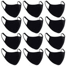 12PCS Face Covering, Mouth Covering Unisex Black Dust Cotton, Washable, Reusable Cotton Fabric Dust Covering MEISEN