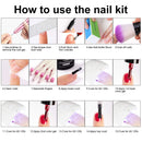 86PCS Portable USB Electric Nail Drill Set Polish Pen File Kit, 48W UV LED Nail Lamp Gel Manicure Dryer Lamp, Acrylic Nail 3D Art Drill Dryer Manicure Supplies, Nail Files Tool Polish Decorating WEPSEN