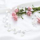 Yean Wedding Headband Gold Leaf Bridal Headpieces for Bridesmaid and Flowergirls (15.7 Inches)(Silver) Yean