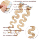 20 PCS Rooted Tape In Hair Extensions Real Human Hair Invisible Seamless Skin Weft Body Wave Highlight Double Side Tape Remy Human Hair Extensions Wavy For Women (20'',50g/20pcs,