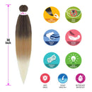 Pre stretched Braiding Hair Ombre Color Rainbow Braid Hair Extensions in 6 Packs Synthetic EZY Braids Hair for Braiding Hair Easy Braid Yaki Hair(30inch,1b/27/613