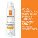 La Roche-Posay Anthelios Ultra-Light Body and Face Sunscreen Spray SPF 60, Alcohol-Free, Oil-Free, Water Resistant, Daily Sun Protection for Sensitive Skin, Easy to Use Spray Sunscreen La Roche-Posay