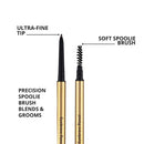 Eyebrow Definer Pencil | Fill in Draw Fine Lines and add volume to your Brows | Long Lasting and Waterproof | Precision Smart Double Ended Design | Mela Beauty Studio Professional Makeup (Dark Brown) Melanie Jovanovic Store