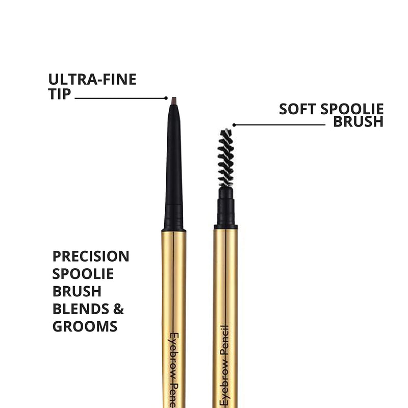 Eyebrow Definer Pencil | Fill in Draw Fine Lines and add volume to your Brows | Long Lasting and Waterproof | Precision Smart Double Ended Design | Mela Beauty Studio Professional Makeup (Dark Brown) Melanie Jovanovic Store
