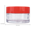 Beauticom 20 gram/20ml Empty Clear Small Round Travel Container Jar Pots with Lids for Make Up Powder, Eyeshadow Pigments, Lotion, Creams, Lip Balm, Lip Gloss, Samples (12 Pieces, Red) Beauticom