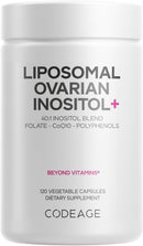 Codeage Liposomal Ovarian Inositol+ Supplement - Myo-Inositol & D-Chiro-Inositol 40:1 Blend, Folate 5-MTHF, CoQ10, Pomegranate & Wild Blueberry, Liposomal Delivery, Non-GMO, Gluten-Free - 120 Capsules Infinity Warehouse