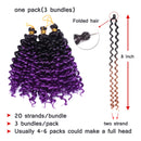 SEGO Jerry Curl Crochet Hair Bundles Marlybob Crochet Hair 8 Inch Kinky Curly Water Wave Crochet Hair Ombre Braids For Black Women Bohemian Curl Crochet Hair Extension Black to Purple 9 Bundle SEGO