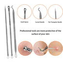 10PCS Blackhead Remover Pimple Extractor Tool, Comedone Pimple Extractor Tool, Acne Kit for Blackhead, Whitehead Popping, Curved Blackhead Tweezers Kit ZZAMG