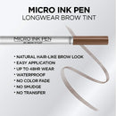 L'Oreal Paris Micro Ink Pen by Brow Stylist, Longwear Brow Tint, Hair-Like Effect, Up to 48HR Wear, Precision Comb Tip, Light Brunette, 0.033 fl; oz. L'Oreal Paris
