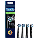 Oral-B CrossAction Black Toothbrush Heads Pack of 4 Replacement Refills for Electric Rechargeable Toothbrush, Black Edition Oral-B