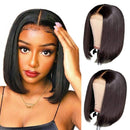 Straight 4x4 Lace Closure Short Bob Wigs 100% Unprocessed Human Hair Lace Front Wigs Brazilian Virgin Hair Straight Bob 4x4 Closure Wigs Human Hair for Black Women (12 inch, 150% Density) Caitlyn Hair