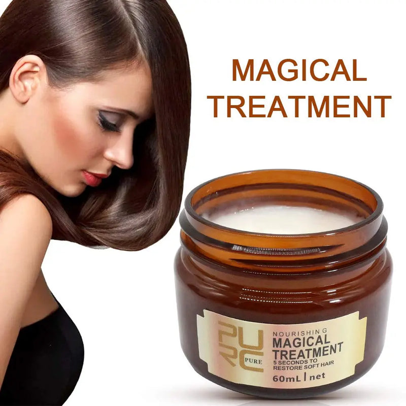 Magical Hair Treatment Mask, Advanced Molecular Hair Roots Treatment Professtional Hair Conditioner, 5 Seconds to Restore Soft Hair, Instantly Service the Dry and Rough Hair Ends-60ml Stellar Express