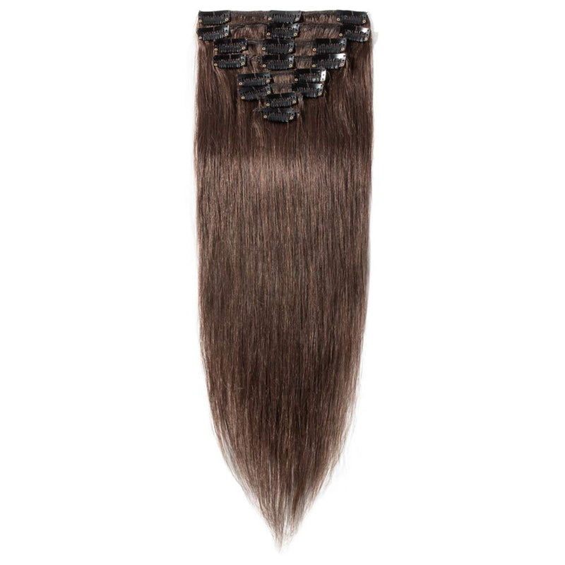 Clip in 100% Remy Human Hair Extensions 8''-24'' Full Head 8pcs 18clips Short Soft Silky Straight for Women Beauty 65g 8" / 8 inch