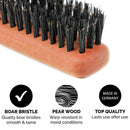 ZEUS 100% Boar Bristle Beard and Moustache Brush with Handle for Untangling Beard Hairs - Made in Germany (FIRM BRISTLES) - J91 ZEUS