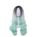 23" Natural Full Wigs Hair Long Wavy Wig Synthetic Heat Resistant (Ombre Green) Rswsp