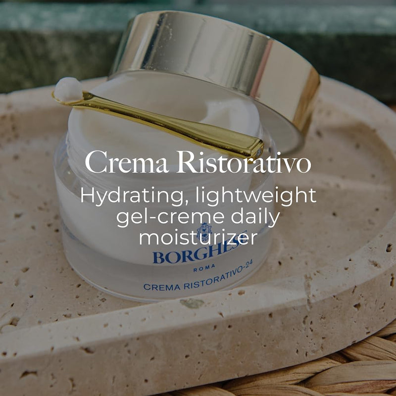 Borghese Crema Ristorativo-24 Moisturizer - Hydrating Face Moisturizer for Fine Lines & Wrinkles with Seaweed Extract & Vitamin E, Normal to Dry Skin Infinity Warehouse