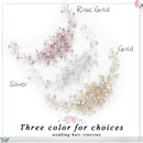 Aukmla Flower Bride Wedding Hair Vine Crystal Bridal Hair Piece Rhinestone Hair Breath Accessories for Women and Girls(9.84 Inches) (Rose Gold) Aukmla