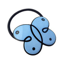 French Amie Butterfly Light Blue with Black Rim 1 3/4" Celluloid Handmade in France Ponytail Non-Slip Flexible Elastic Hair Tie for Girls and Women French Amie