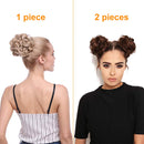 S-noilite Hair Bun Extensions Messy Wavy Curly Dish Donut Scrunchie Hairpiece Accessories Chignons Updo Ponytail Pony Tail Synthetic Hair Extension for Women/30G 1 Count Light Brown & Ash Blonde S-noilite Store
