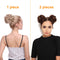 S-noilite Hair Bun Extensions Messy Wavy Curly Dish Donut Scrunchie Hairpiece Accessories Chignons Updo Ponytail Pony Tail Synthetic Hair Extension for Women/30G 1 Count Light Brown & Ash Blonde S-noilite Store