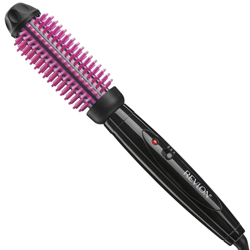 REVLON Silicone Bristle Heated Hair Styling Brush | Fast, Long Lasting Volume for Easy Styling | 1" Barrel for Full Body and Smooth Styles (Black/Pink) Infinity Warehouse